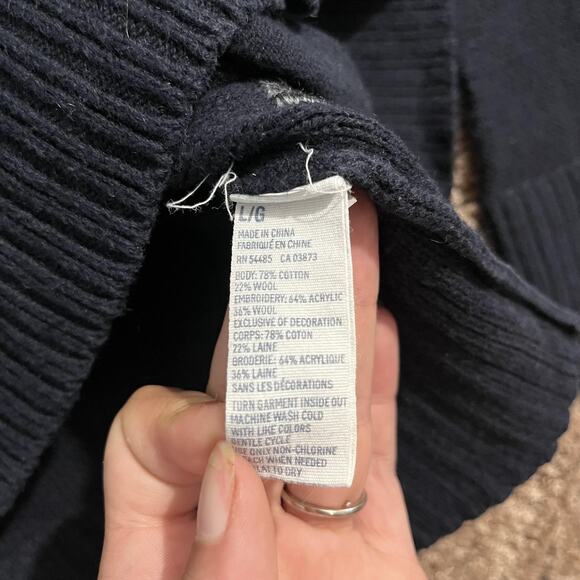 American Eagle Sweater Large AE 77 Cardigan Wool Blend Patch Pocket Y2K - Picture 6 of 9